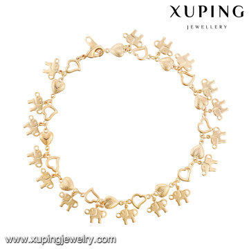 74620 xuping mode vergoldet schmuck großhandel 18k gold herz elefant armbänder